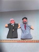 2 vintage hand puppets