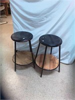 > 2 metal stools