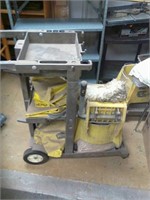 Plastic janitor cart with mop bucket and mop