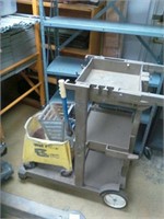 Mop bucket with plastic janitor cart