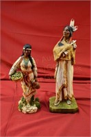 (2) Indian Statues - Dated 1978, 1981