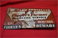 Capper's Farmer Protective Service Metal Sign