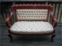 Wood frame upholstered love seat