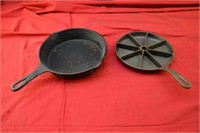 Cast Iron Skillet and Corn Bread Pan