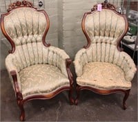 Furniture Pair Pelham Shell & Leckie Parlor Chairs