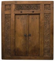 ANTIQUE FOLIATE CARVED ARCHITECTURAL DOORS & FRAME