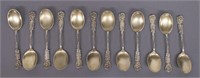 (12) STERLING SILVER GILT WASH BOWL SPOONS