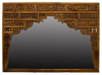 SOUTHEAST ASIAN ARCHITECTURAL CARVED WALL MIRROR