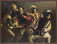 FRAMED OIL PAINTING, AFTER CARAVAGGIO 'ST MATTHEW'