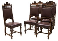 (6) ITALIAN RENAISSANCE REVIVAL CARVED SIDE CHAIRS