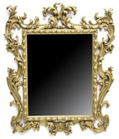 LARGE LOUIS XV STYLE GILTWOOD WALL MIRROR