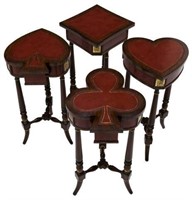 (4) MAITLAND-SMITH PLAYING CARD SUIT FORM TABLES