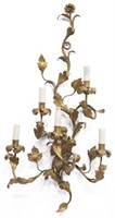MAISON BAGUES STYLE GILDED FIVE-LIGHT WALL SCONCE