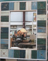 Rustic Shabby Chic All Wood Framed Wall Mirror