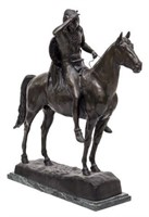 AFTER CYRUS DALLIN (1861-1944) BRONZE SCOUT, 33"H