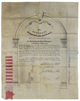 (2) MASONIC ORGANIZATION CERTIFICATES, 1848, 1852