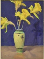 FRAMED OIL PAINTING DAFFODILS BY DON WARD