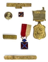 (7) IDENTIFIED CONFEDERATE REUNION ITEMS, LEE PIN