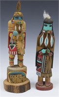 (2) NATIVE AMERICAN KACHINA DOLLS, L. VALENTINE