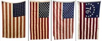 (4) U.S. FLAGS, ONE 48 STAR HORSTMANN