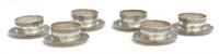 12) INDONESIAN .800 SILVER REPOUSSE CUPS & SAUCERS