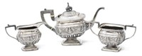 (3) INDIA REPOUSSE FIGURAL SILVER TEASET