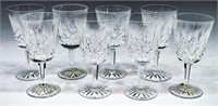 (8) WATERFORD LISMORE CUT CRYSTAL WATER GOBLETS