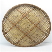 Large Round Shallow Woven Winnowing Basket