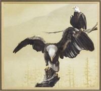 SPENCER HODGE (B. 1943) EAGLES PAINTING