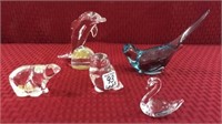 Group of 5 Various Glass Animal Figurines