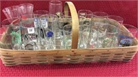 Lg. Basket Filled w/ Contemp. Beer Glasses-