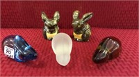 Lot of 5 Rabbit Statues Including 2 Made in Italy