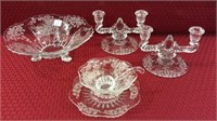 Fostoria Etched Glass Set of 4 Including