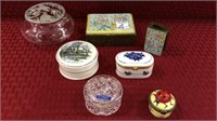 Group of 7 Various Trinket Boxes Including