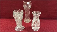 Group of 3 Including Various Size Glass Vases
