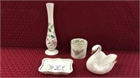 Group of Sm. Pink Floral Decorated Lenox Pieces