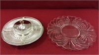 Pair Including Lg. Clear Caprice Glass Serving