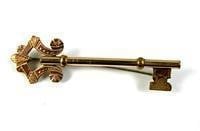 Victorian Goldfilled Key Brooch