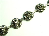 Vintage Sterling Rose Floral Bracelet
