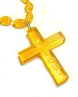 Vintage Lucite Gold Rosary