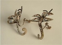 Sterling Dragonfly Brooch & Earrings