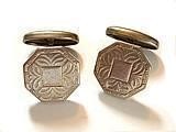 Vintage Deco Sterling Cuff Link Buttons