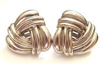 Elegant Sterling Swirl Vintage Earrings