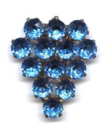 Gorgeous Aqua Rhinestone Dress Clip!