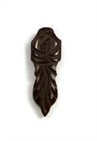 Vintage Chocolate Bakelite Carved Dress Clip