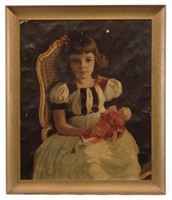 American School, Little Girl With Doll