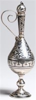 Pre-Revolution Russian Niello Silver Perfume Flask
