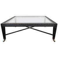 20th Century Modern Linen-Covered Coffee Table