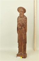 Carved Oak Figure Of St. Lucas
