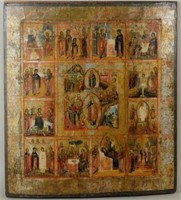 Fine Large Russian Icon Of Resurrection